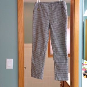 LISETTE L MONTREAL BLACK AND WHITE PRINT STRETCH PANTS SIZE 8